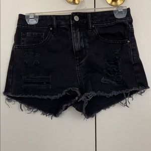 Pacsun high waisted distressed black shorts